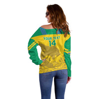 Custom Gabon Football Off Shoulder Sweater Allez Les Pantheres - Wonder Print Shop