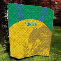Custom Gabon Football Quilt Allez Les Pantheres - Wonder Print Shop