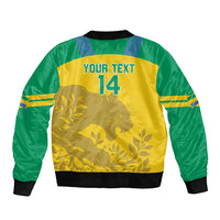 Custom Gabon Football Sleeve Zip Bomber Jacket Allez Les Pantheres - Wonder Print Shop