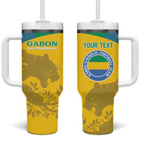 Personalized Gabon Football Tumbler With Handle Allez Les Pantheres - Wonder Print Shop