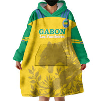 Custom Gabon Football Wearable Blanket Hoodie Allez Les Pantheres - Wonder Print Shop