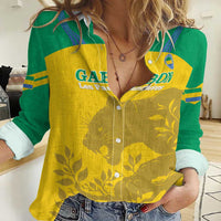Custom Gabon Football Women Casual Shirt Allez Les Pantheres - Wonder Print Shop