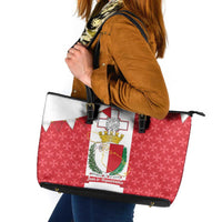 Malta Republic Day Leather Tote Bag Jum ir-Repubblika Maltese Cross - Wonder Print Shop