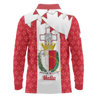 Malta Republic Day Long Sleeve Polo Shirt Jum ir-Repubblika Maltese Cross - Wonder Print Shop