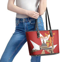 Valletta Malta Leather Tote Bag Maltese Cross Citta Umilissima - Wonder Print Shop