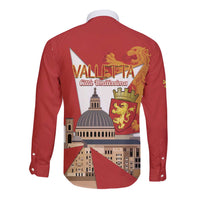 Valletta Malta Long Sleeve Button Shirt Maltese Cross Citta Umilissima - Wonder Print Shop