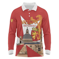Valletta Malta Long Sleeve Polo Shirt Maltese Cross Citta Umilissima - Wonder Print Shop