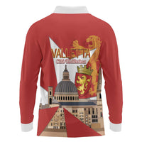 Valletta Malta Long Sleeve Polo Shirt Maltese Cross Citta Umilissima - Wonder Print Shop