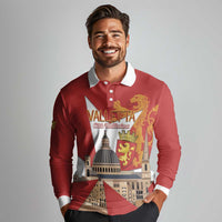 Valletta Malta Long Sleeve Polo Shirt Maltese Cross Citta Umilissima - Wonder Print Shop