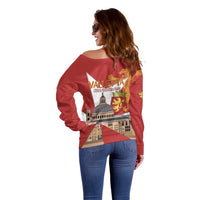 Valletta Malta Off Shoulder Sweater Maltese Cross Citta Umilissima - Wonder Print Shop