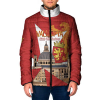 Valletta Malta Padded Jacket Maltese Cross Citta Umilissima - Wonder Print Shop