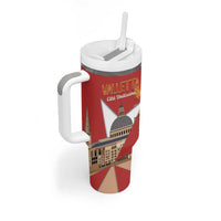 Valletta Malta Tumbler With Handle Maltese Cross Citta Umilissima - Wonder Print Shop