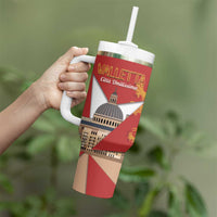 Valletta Malta Tumbler With Handle Maltese Cross Citta Umilissima - Wonder Print Shop