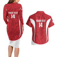 Malta Football Custom Couples Matching Long Sleeve Bodycon Dress and Hawaiian Shirt Come One Reds - Wonder Print Shop