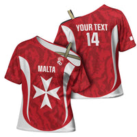 Malta Football Custom Cross Shoulder Shirt Come One Reds - Wonder Print Shop