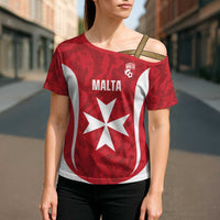 Malta Football Custom Cross Shoulder Shirt Come One Reds - Wonder Print Shop