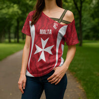 Malta Football Custom Cross Shoulder Shirt Come One Reds - Wonder Print Shop