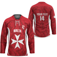 Malta Football Custom Hockey Jersey Come One Reds - Wonder Print Shop