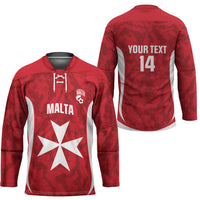 Malta Football Custom Hockey Jersey Come One Reds - Wonder Print Shop