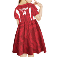 Malta Football Custom Kid Short Sleeve Dress Come One Reds - Wonder Print Shop