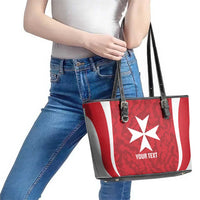 Malta Football Custom Leather Tote Bag Come One Reds - Wonder Print Shop