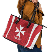 Malta Football Custom Leather Tote Bag Come One Reds - Wonder Print Shop