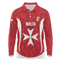 Malta Football Custom Long Sleeve Polo Shirt Come One Reds - Wonder Print Shop