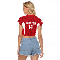 Malta Football Custom Raglan Cropped T Shirt Come One Reds - Wonder Print Shop