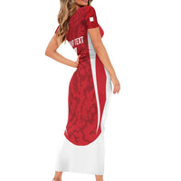 Malta Football Custom Short Sleeve Bodycon Dress Come One Reds - Wonder Print Shop