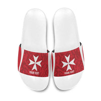 Malta Football Custom Slide Sandals Come One Reds - Wonder Print Shop