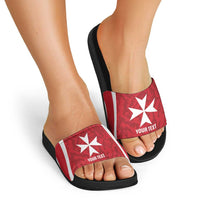 Malta Football Custom Slide Sandals Come One Reds - Wonder Print Shop