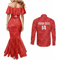 Custom Cayman Islands Football Couples Matching Mermaid Dress and Long Sleeve Button Shirt 2025 Go Champions