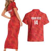 Custom Cayman Islands Football Couples Matching Short Sleeve Bodycon Dress and Hawaiian Shirt 2025 Go Champions