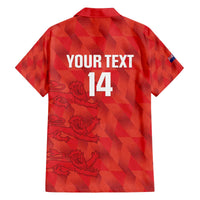 Custom Cayman Islands Football Family Matching Off The Shoulder Long Sleeve Dress and Hawaiian Shirt 2025 Go Champions