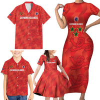 Custom Cayman Islands Football Family Matching Short Sleeve Bodycon Dress and Hawaiian Shirt 2025 Go Champions - Wonder Print Shop