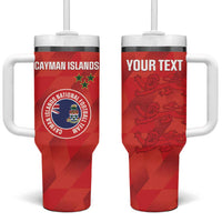 Custom Cayman Islands Football Tumbler With Handle 2025 Go Champions - Wonder Print Shop