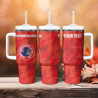 Custom Cayman Islands Football Tumbler With Handle 2025 Go Champions - Wonder Print Shop