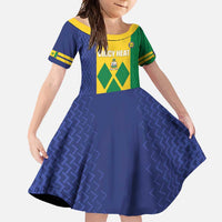 Custom Saint Vincent and the Grenadines Football Family Matching Summer Maxi Dress and Hawaiian Shirt Go Champions Vincy Heat - Wonder Print Shop