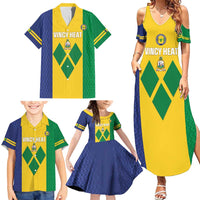 Custom Saint Vincent and the Grenadines Football Family Matching Summer Maxi Dress and Hawaiian Shirt Go Champions Vincy Heat - Wonder Print Shop