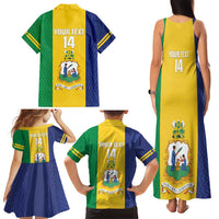 Custom Saint Vincent and the Grenadines Football Family Matching Tank Maxi Dress and Hawaiian Shirt Go Champions Vincy Heat - Wonder Print Shop