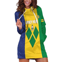 Custom Saint Vincent and the Grenadines Football Hoodie Dress Go Champions Vincy Heat - Wonder Print Shop