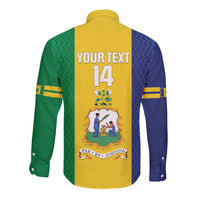 Custom Saint Vincent and the Grenadines Football Long Sleeve Button Shirt Go Champions Vincy Heat