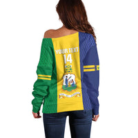 Custom Saint Vincent and the Grenadines Football Off Shoulder Sweater Go Champions Vincy Heat - Wonder Print Shop