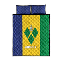 Custom Saint Vincent and the Grenadines Football Quilt Bed Set Go Champions Vincy Heat - Wonder Print Shop