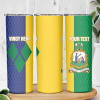 Custom Saint Vincent and the Grenadines Football Skinny Tumbler Go Champions Vincy Heat - Wonder Print Shop