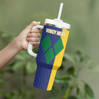 Custom Saint Vincent and the Grenadines Football Tumbler With Handle Go Champions Vincy Heat - Wonder Print Shop