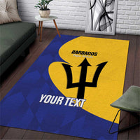 Custom Barbados Football Area Rug Go Champions Bajan Tridents