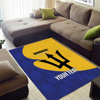 Custom Barbados Football Area Rug Go Champions Bajan Tridents