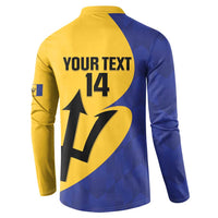 Custom Barbados Football Button Sweatshirt Go Champions Bajan Tridents - Wonder Print Shop