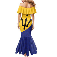 Custom Barbados Football Family Matching Mermaid Dress and Hawaiian Shirt Go Champions Bajan Tridents - Wonder Print Shop
